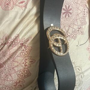 Black Belt with Gold Buckle (plus size)